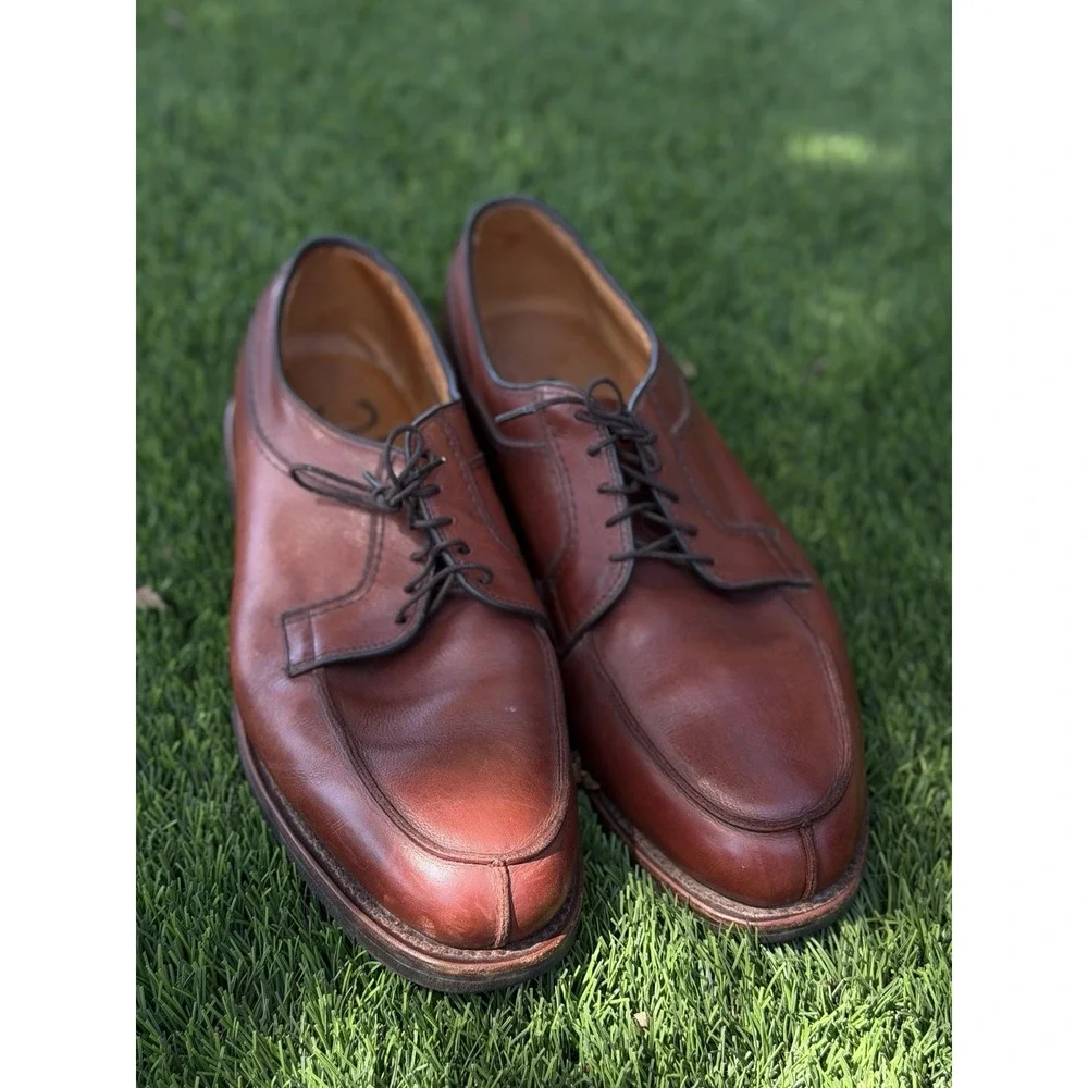Allen Edmonds Stockbridge 3754 Brown Leather Split Toe Derby Shoes 10.5 D
